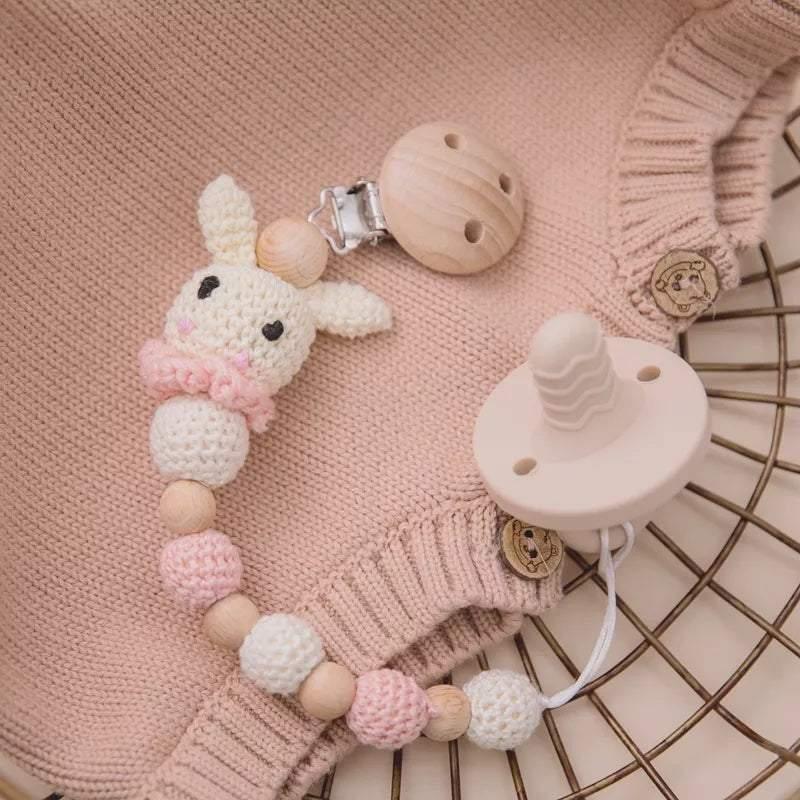 Pink Bunny Pacifier Clip | Image 3