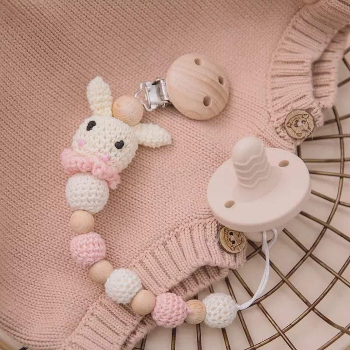Pink Bunny Pacifier Clip | Image 3