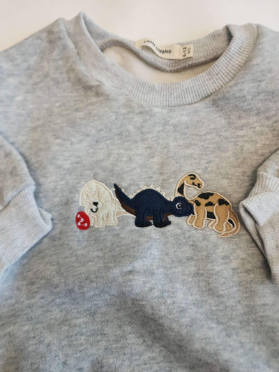 Dino Light Grey Rompers | Image 2