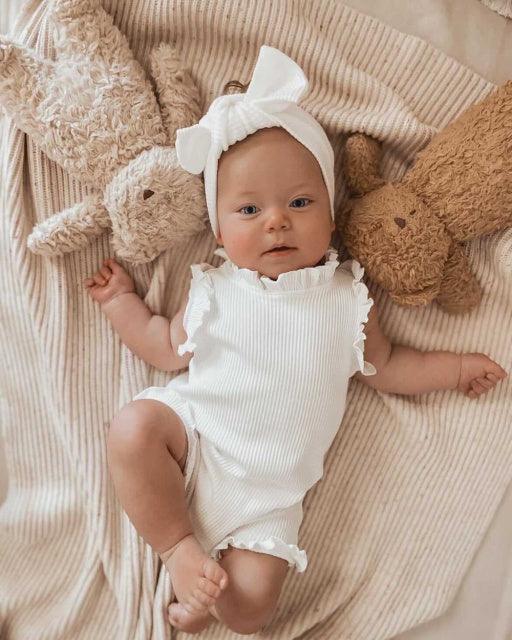 Baby Wearing White Amy Bloomer Set