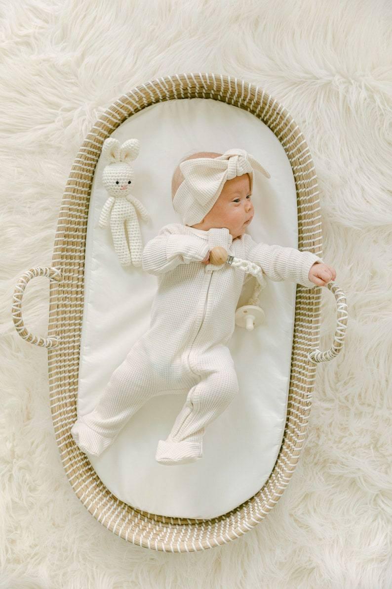 White Waffle Knit Zippy | Image 3