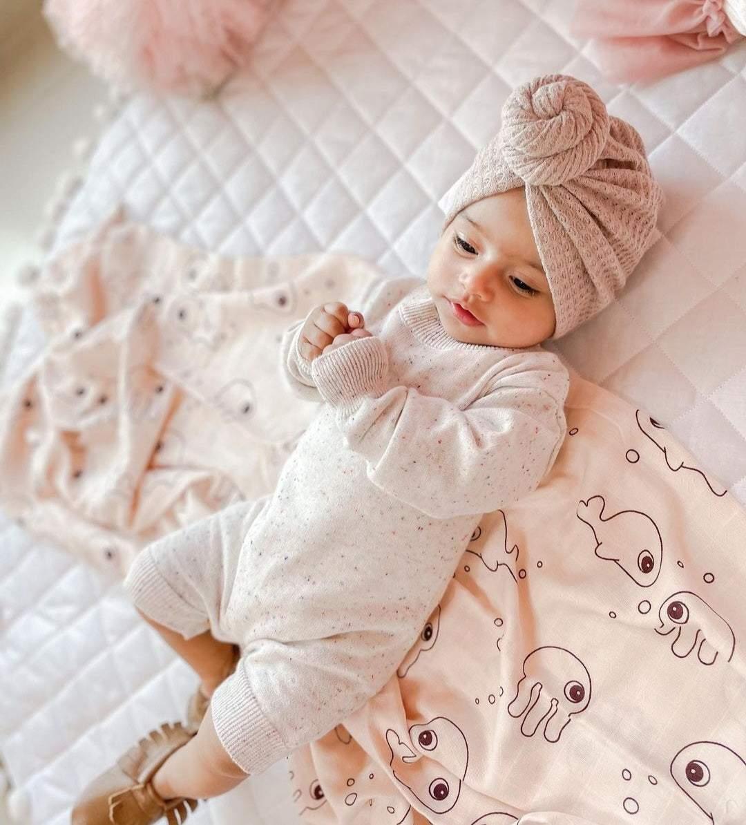 Waffle Knit Knot Beige Turban | Image 2