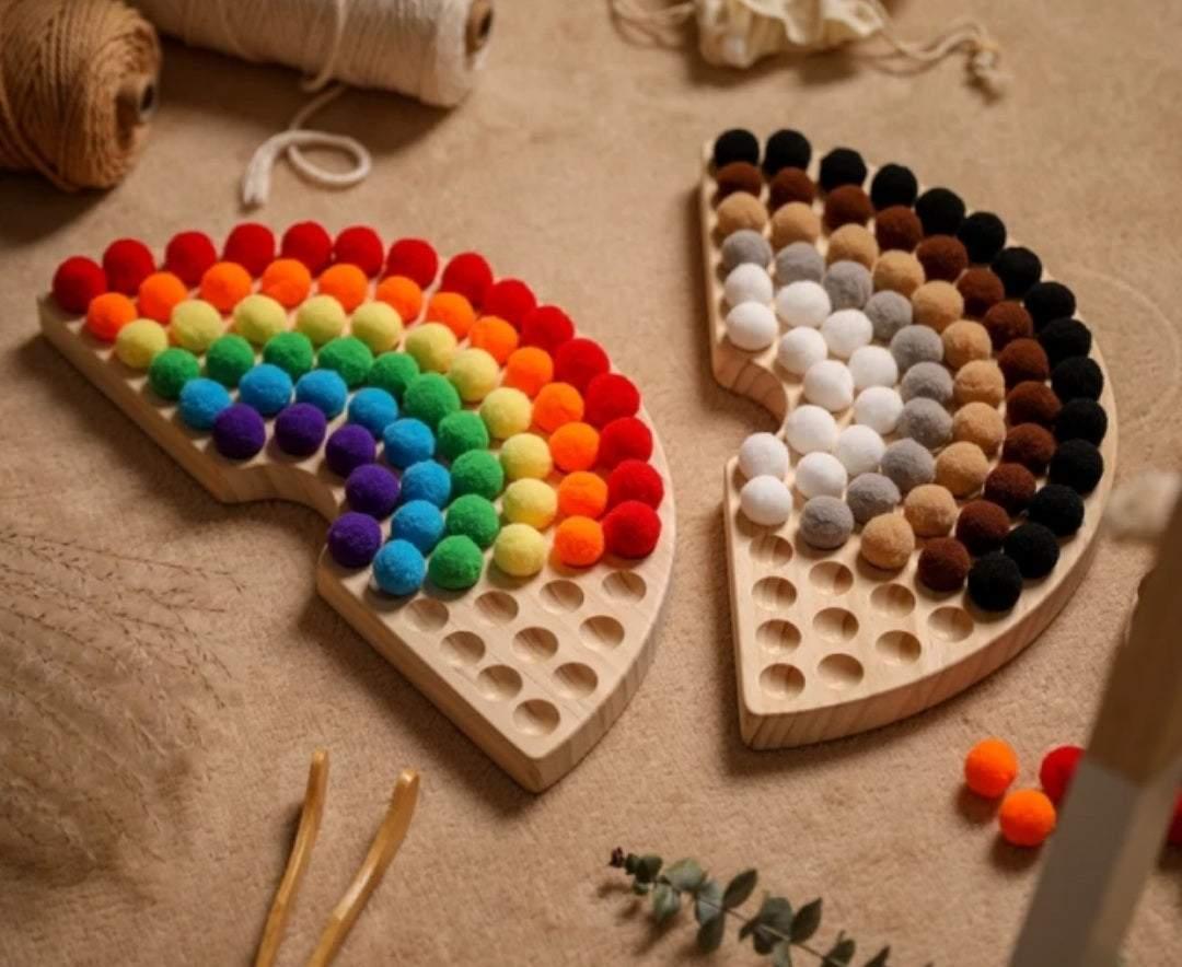 Pom Pom Wooden Rainbow | Image 3