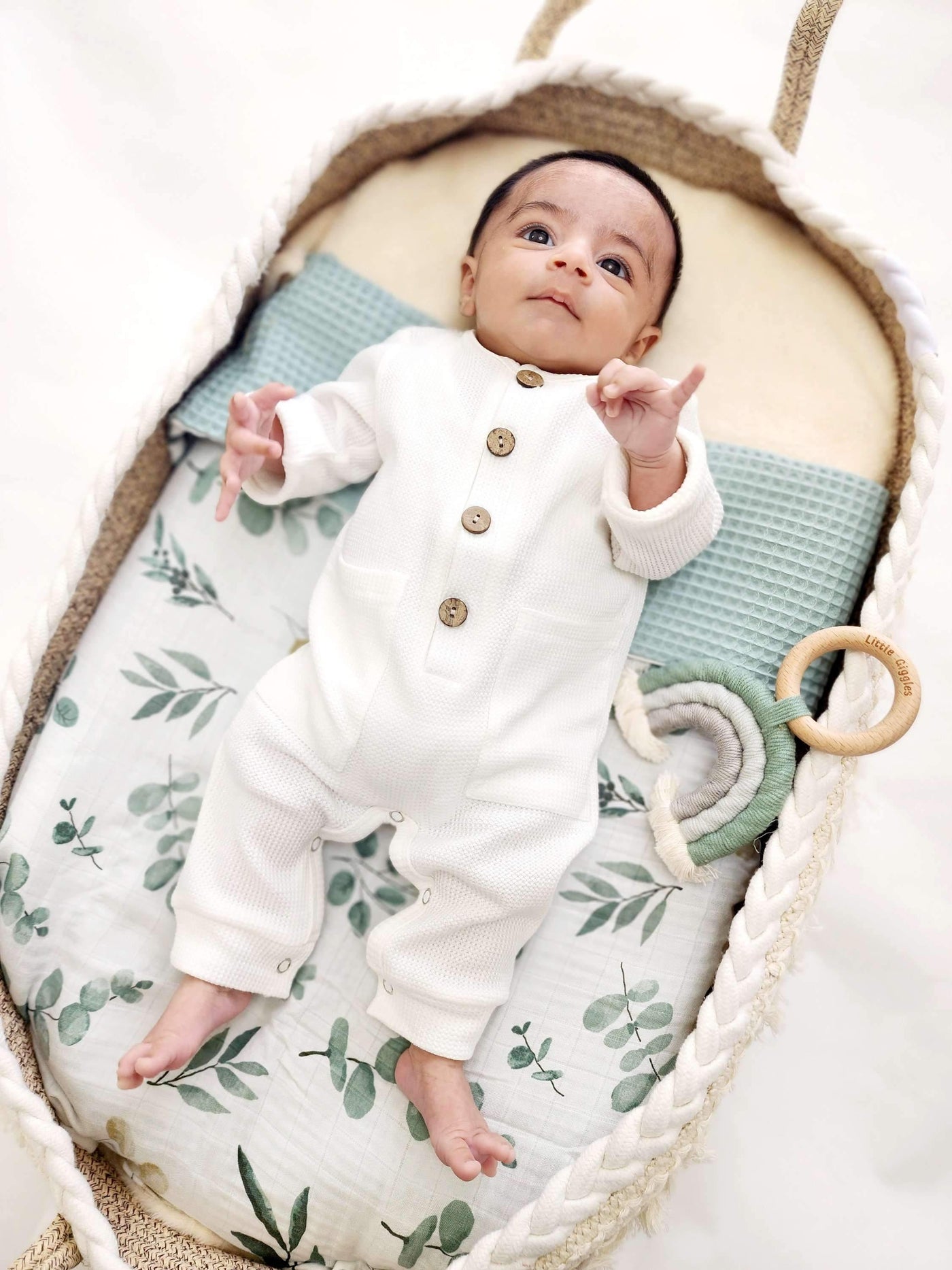 Baby Laying on Bamboo Cotton Blanket