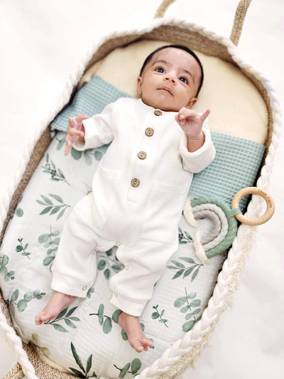 Baby Laying on Bamboo Cotton Blanket