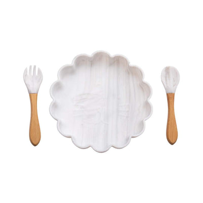 Kitty Marble Silicone Plate & Bowl Set | Image 1