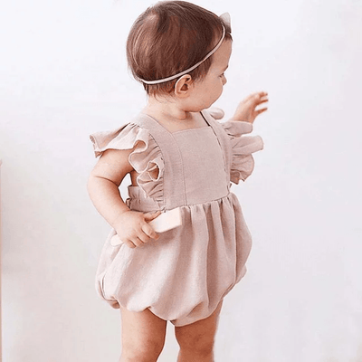 Ria Pink Linen Romper | Image 1