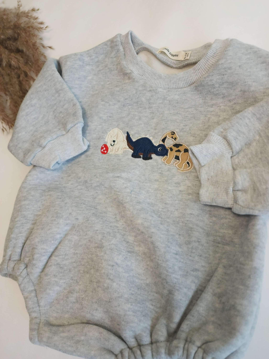 Dino Light Grey Rompers | Image 3