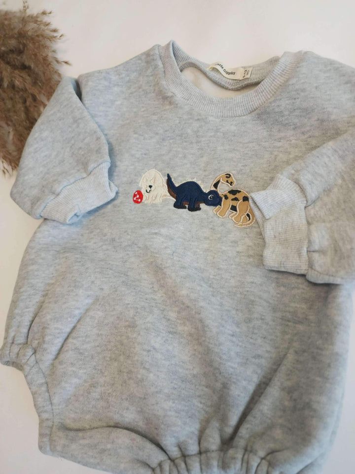 Dino Light Grey Rompers | Image 3