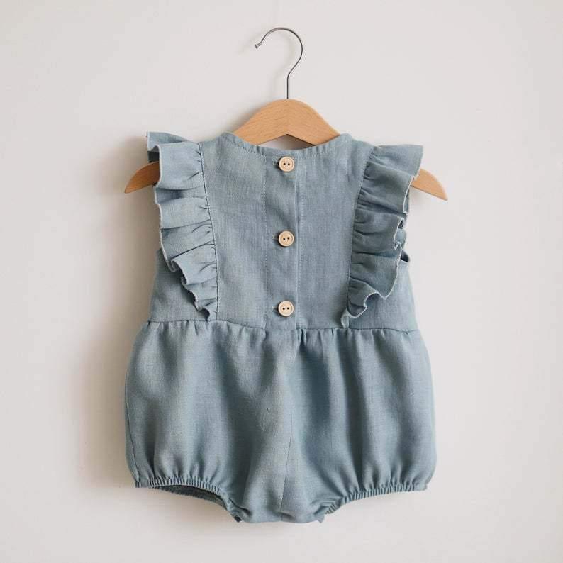 Ruffled Blue Romper | Image 1