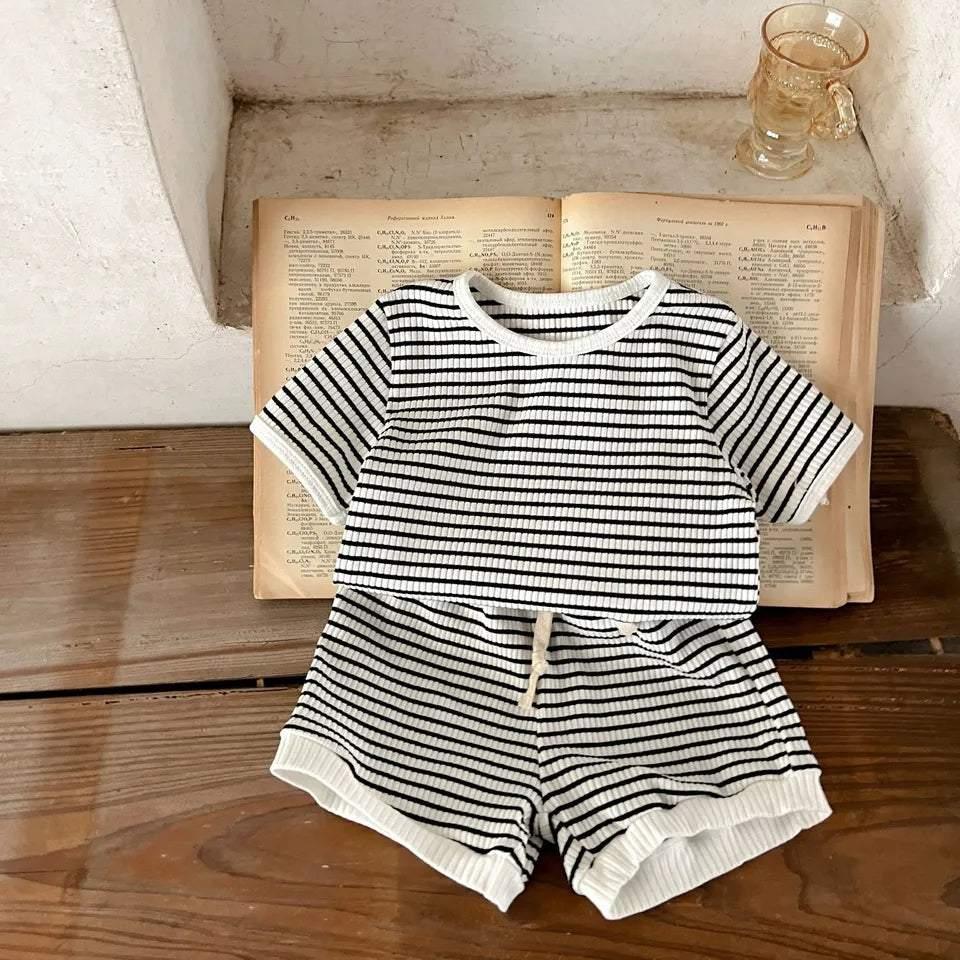 Ellis Black Stripe Short Set