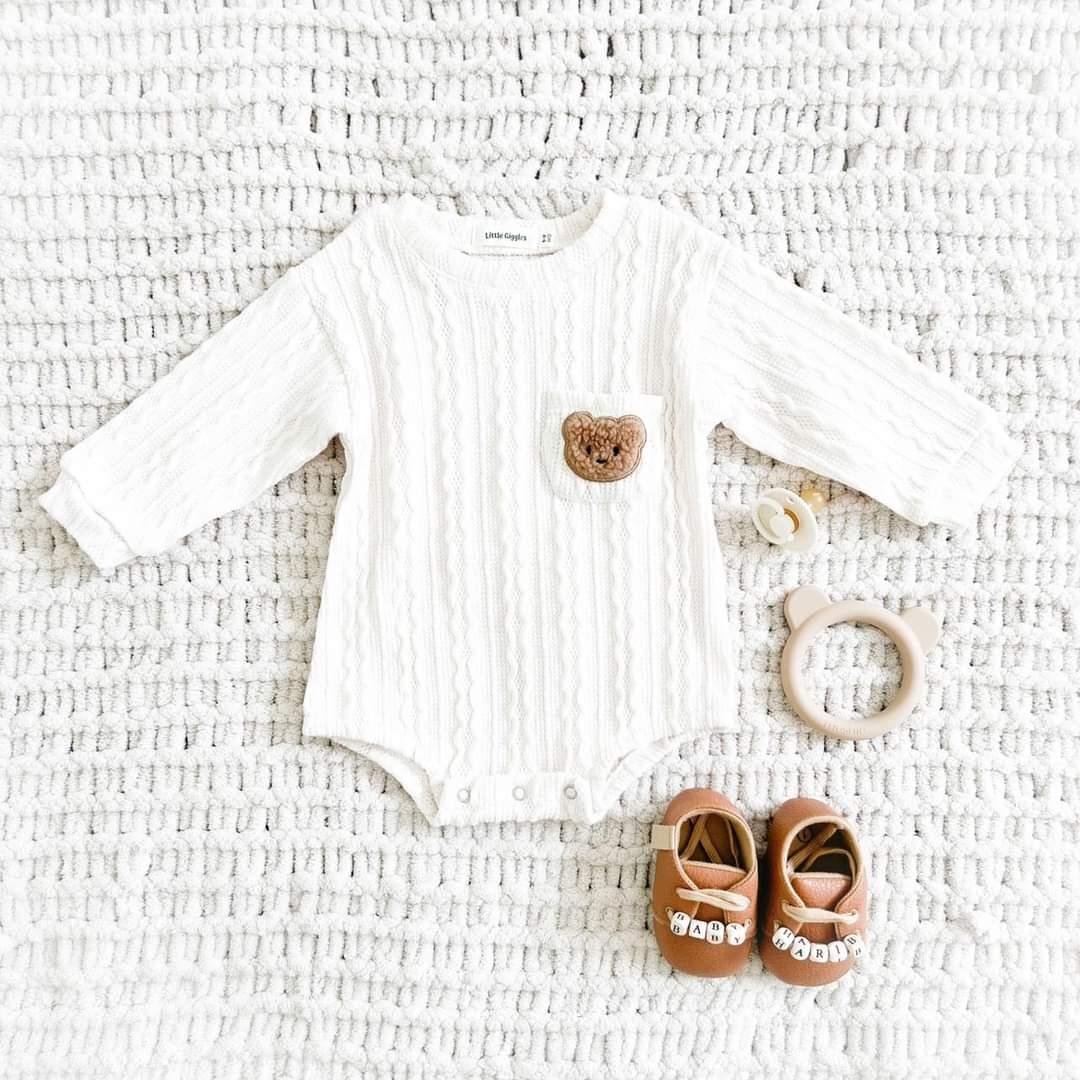 Cream Bear Romper | Image 5 | Little Giggles