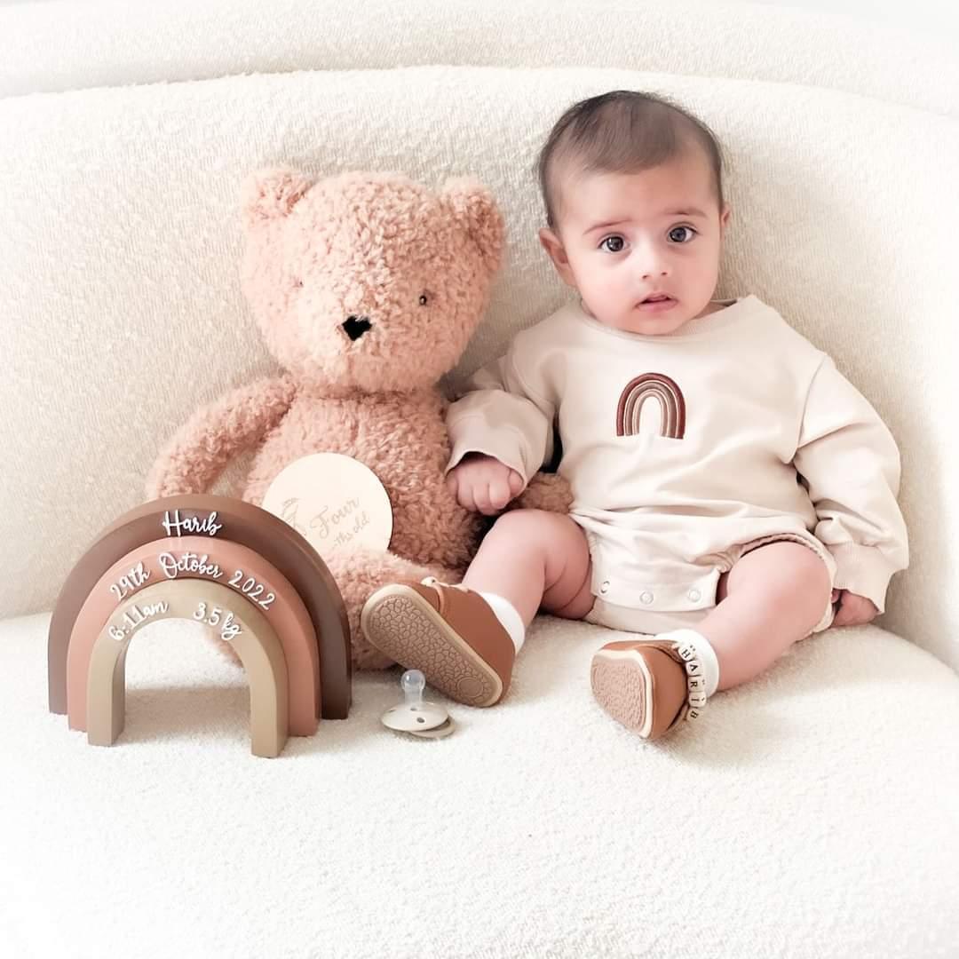 BohoBeige Rainbow Romper | Image 5 | Little Giggles