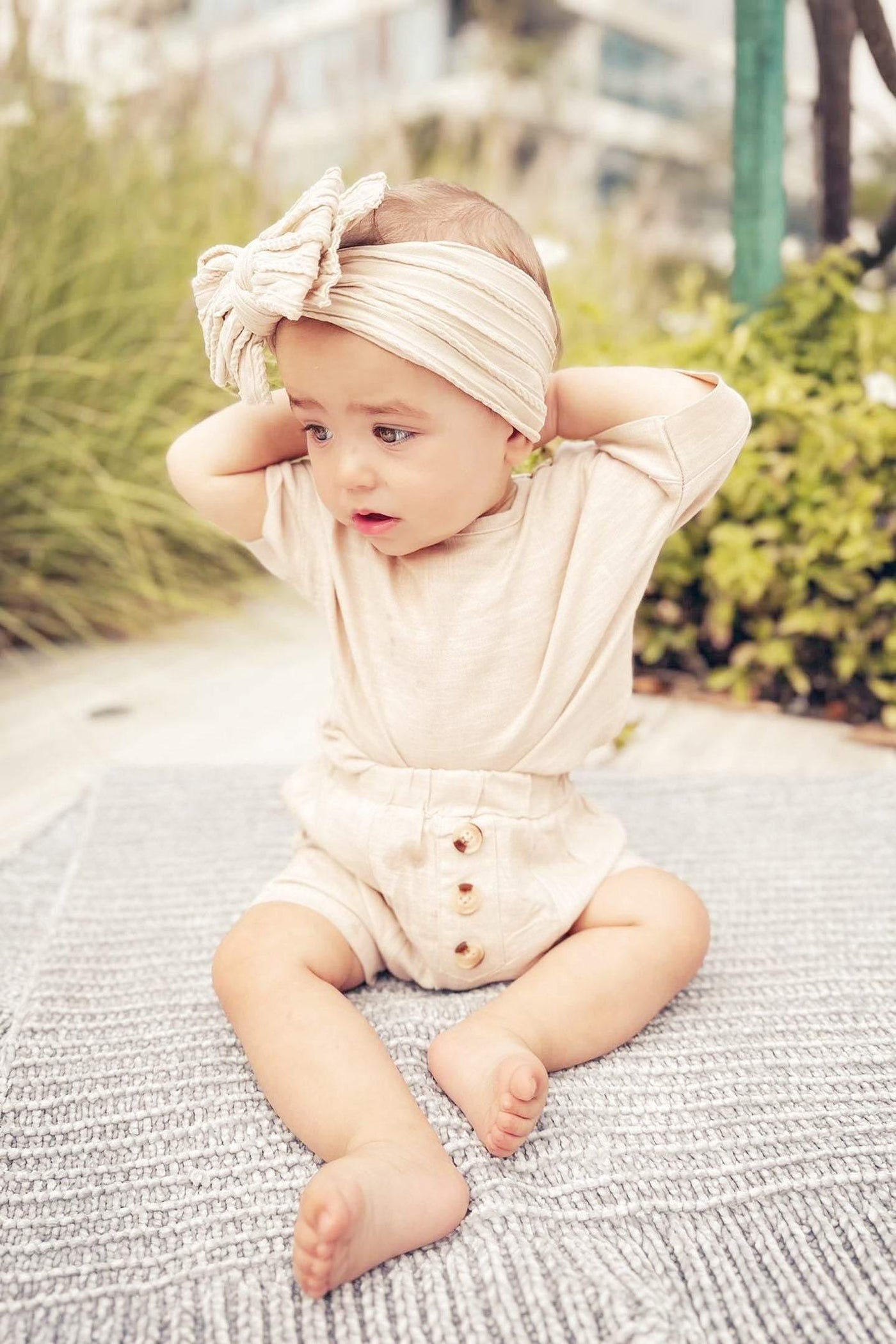 Harper Linen Beige Short Set | Image 1