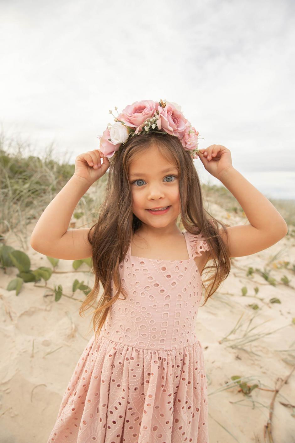 Girl wearing Pink Ayleen Dress